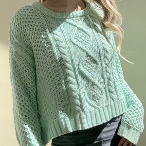 BDG Mint Cableknit Sweater